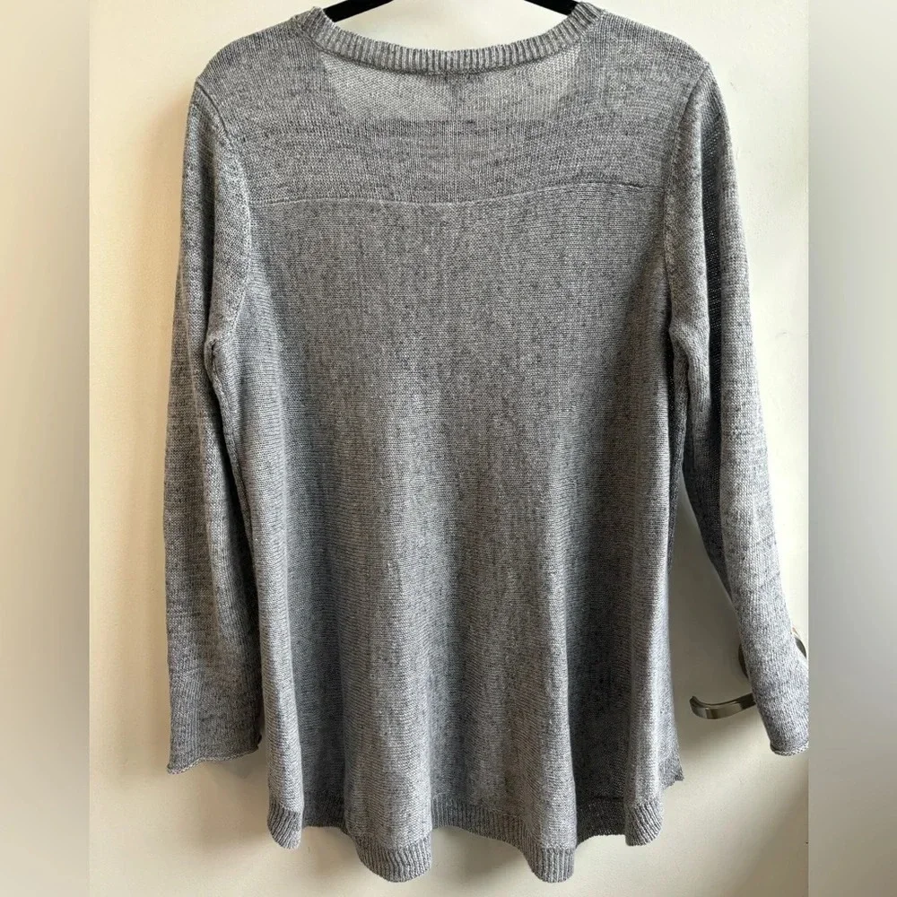 Eileen Fisher Vneck Hi Lo Sweater‎ medium workwear minimalist layered classic